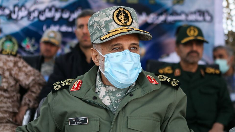 Major General Gholamali Rashid, during a military exercise in portrait.