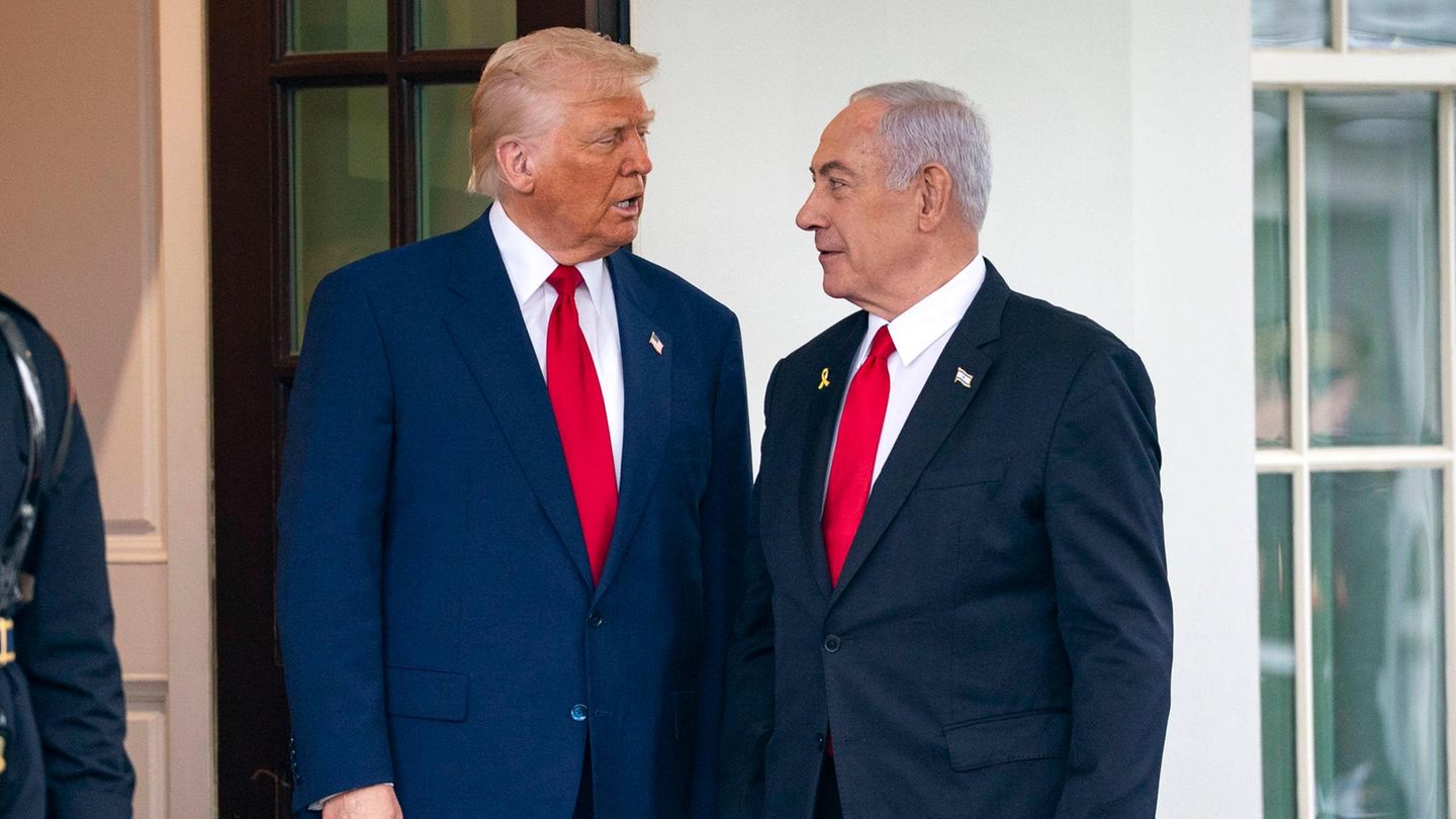 US-Präsident Trump und Israels Premier Netanjahu bei einem Treffen im Weißen Haus im April