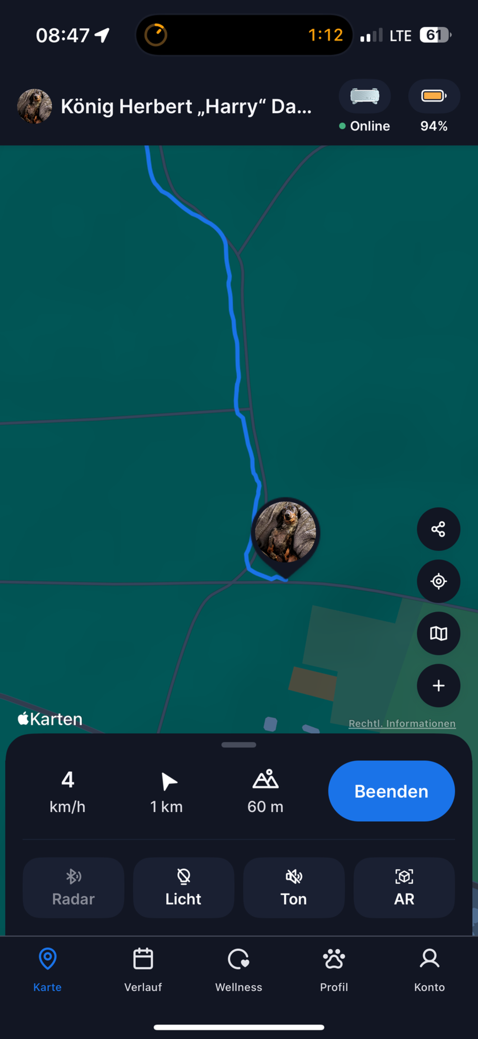 Capture d'écran Hund Tracker Tractive