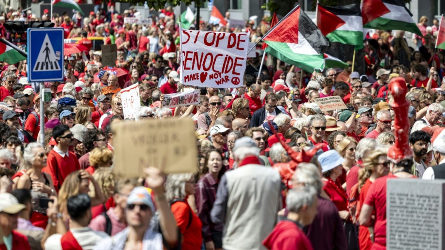 Demonstranten in Den Haag