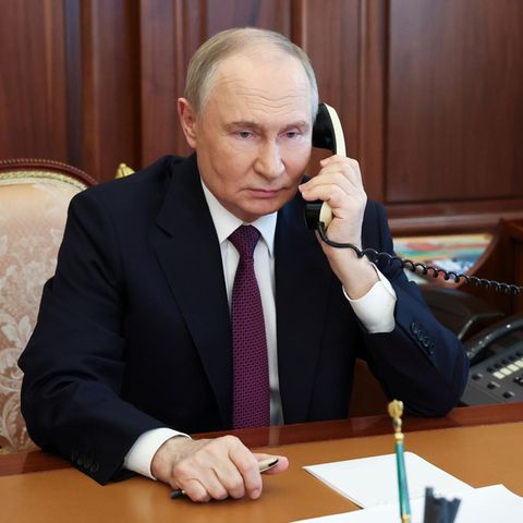 Russia ruler Vladimir Putin on the phone