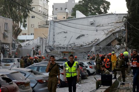 Zerstörtes Gebäude in Israel nach iranischen Angriffen