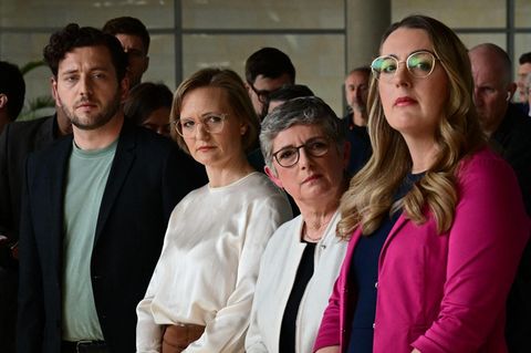 Grüne Führungsriege: Felix Banaszak, Franziska Brantner, Britta Haßelmann und Katharina Dröge