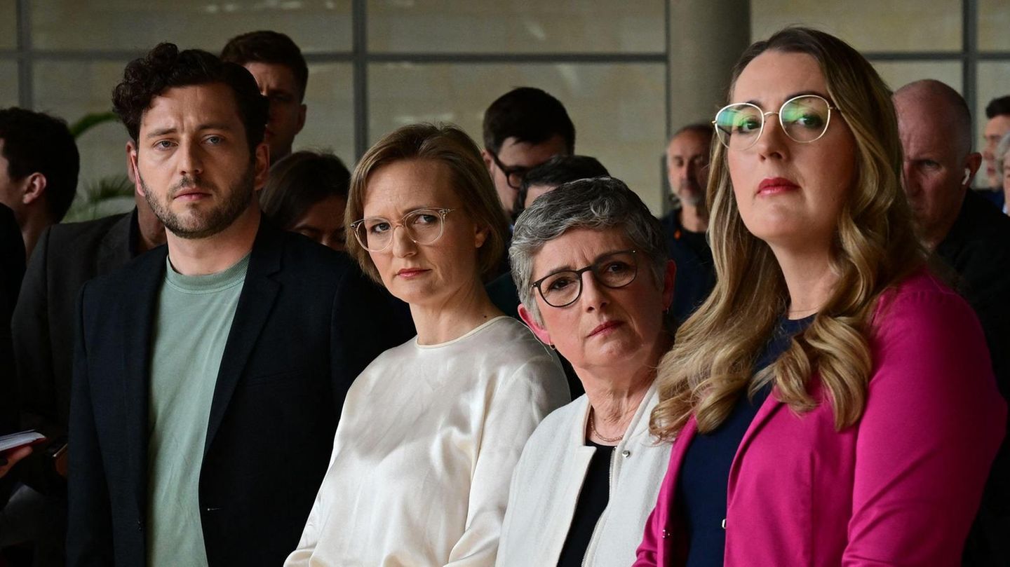 Grüne Führungsriege: Felix Banaszak, Franziska Brantner, Britta Haßelmann und Katharina Dröge