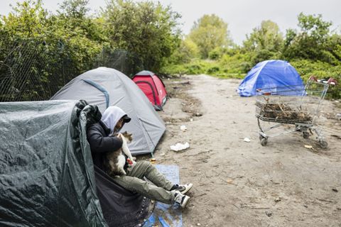 Flüchtlingslager bei Loon Plage