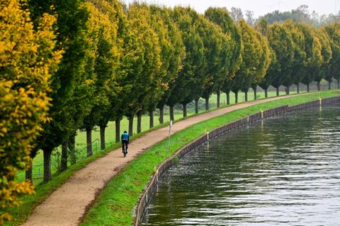 Radweg am Kanal in Dortmund im November 2024