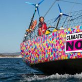 Lisa Blair auf ihrer Yacht Climate Action Now