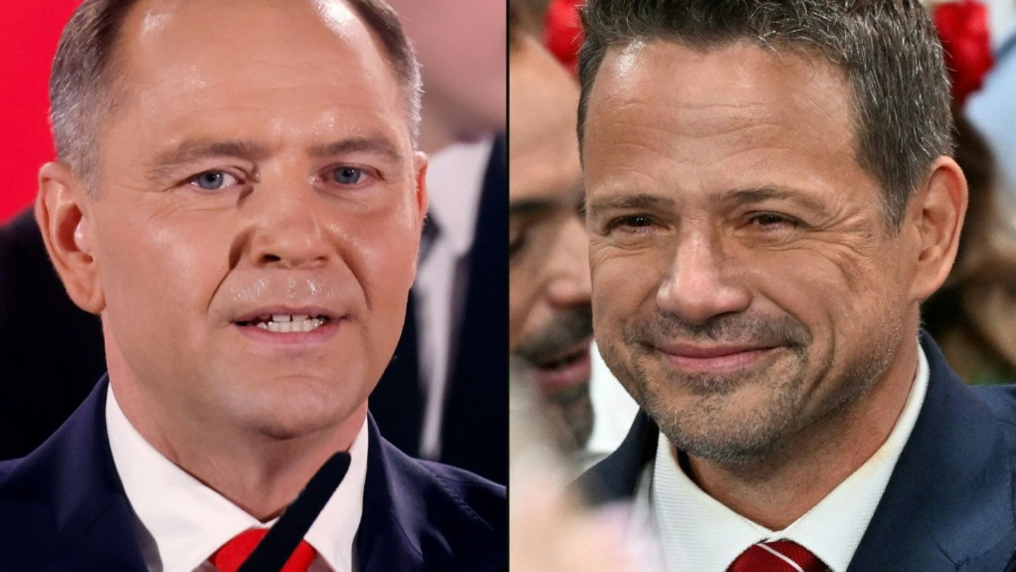 Karol Nawrocki (l) und Rafal Trzaskowski