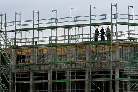 Arbeiter auf Baustelle