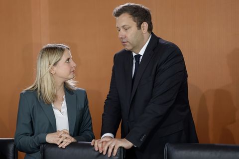 Hubertz und Klingbeil am Mittwoch vor der Kabinettssitzung
