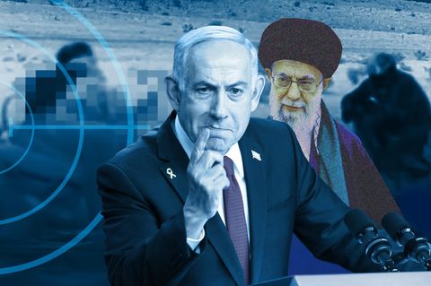 Eine Montage zum israelischen Geheimdienst Mossad