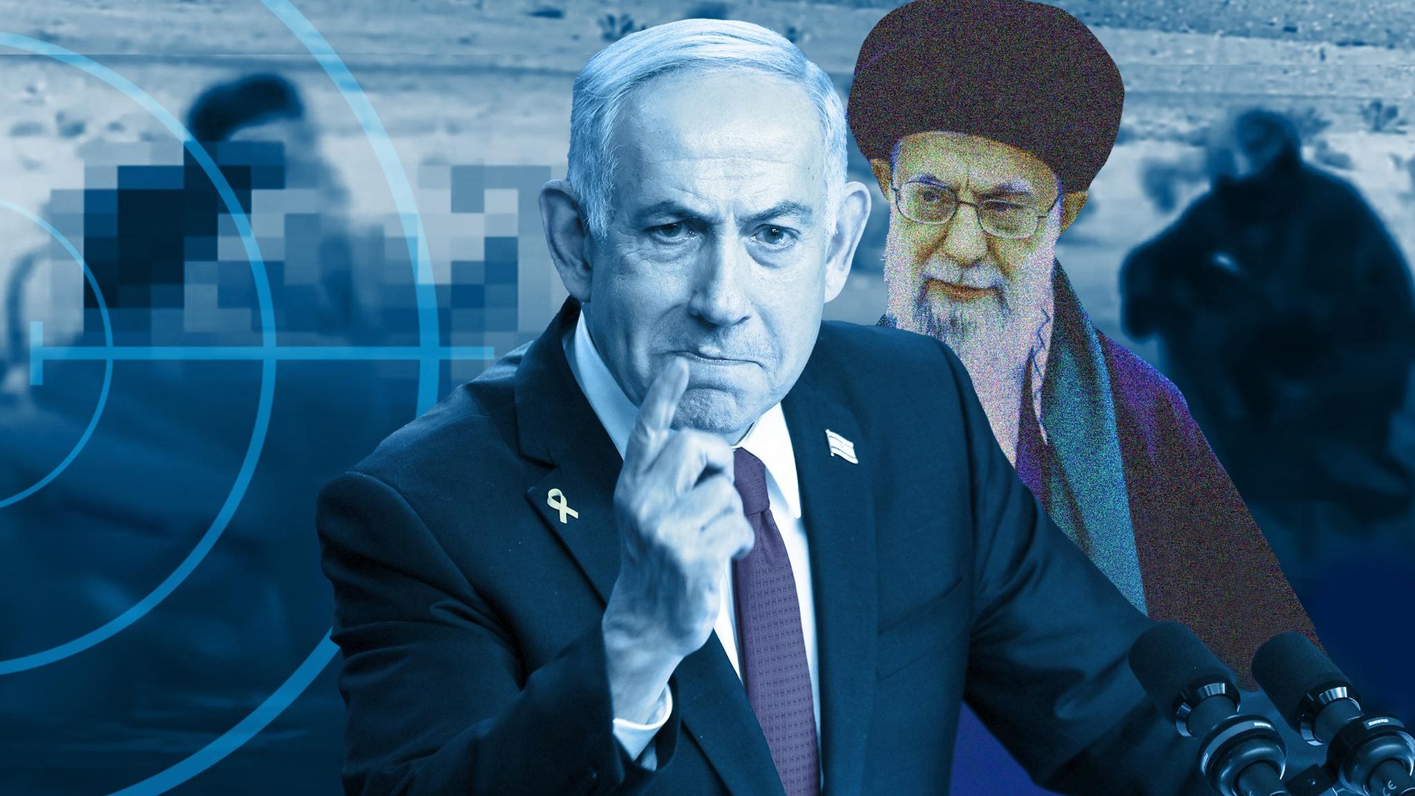 Eine Montage zum israelischen Geheimdienst Mossad