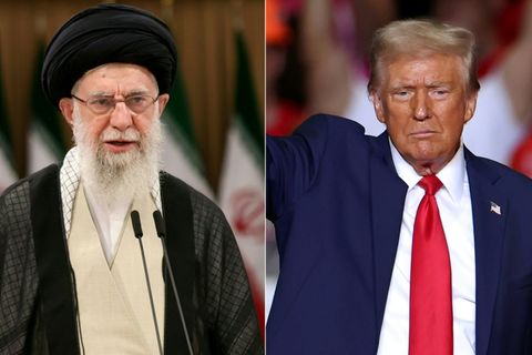Ayatollah Chamenei (l.) und US-Präsident Trump