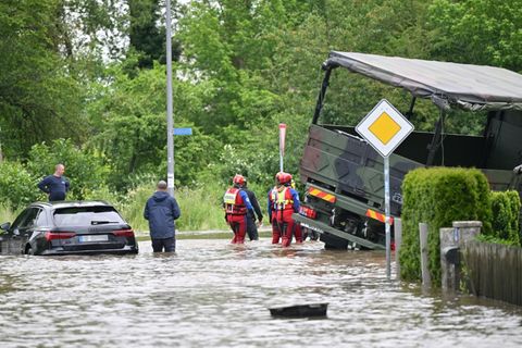 Überflutung in Baar-Ebenhausen im Juni 2024