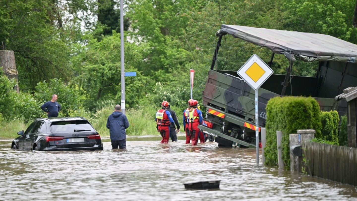 Überflutung in Baar-Ebenhausen im Juni 2024