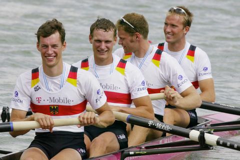 Sebastian Thormann im Vierer, mit dem er Gold gewann