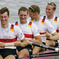 Sebastian Thormann im Vierer, mit dem er Gold gewann