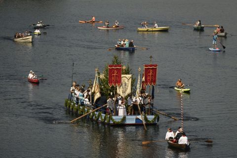 Fronleichnamsprozession auf dem Staffelsee