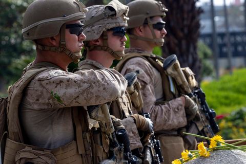 Soldaten der von Trump beorderten kalifornischen Nationalgarde