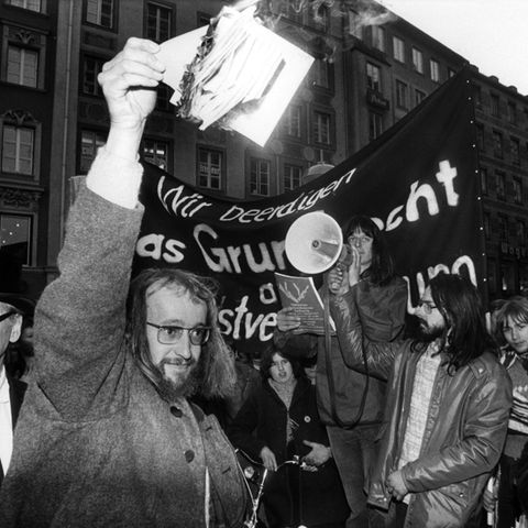 Demonstrators on the street