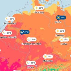 Hitze: Die Wetterkarte