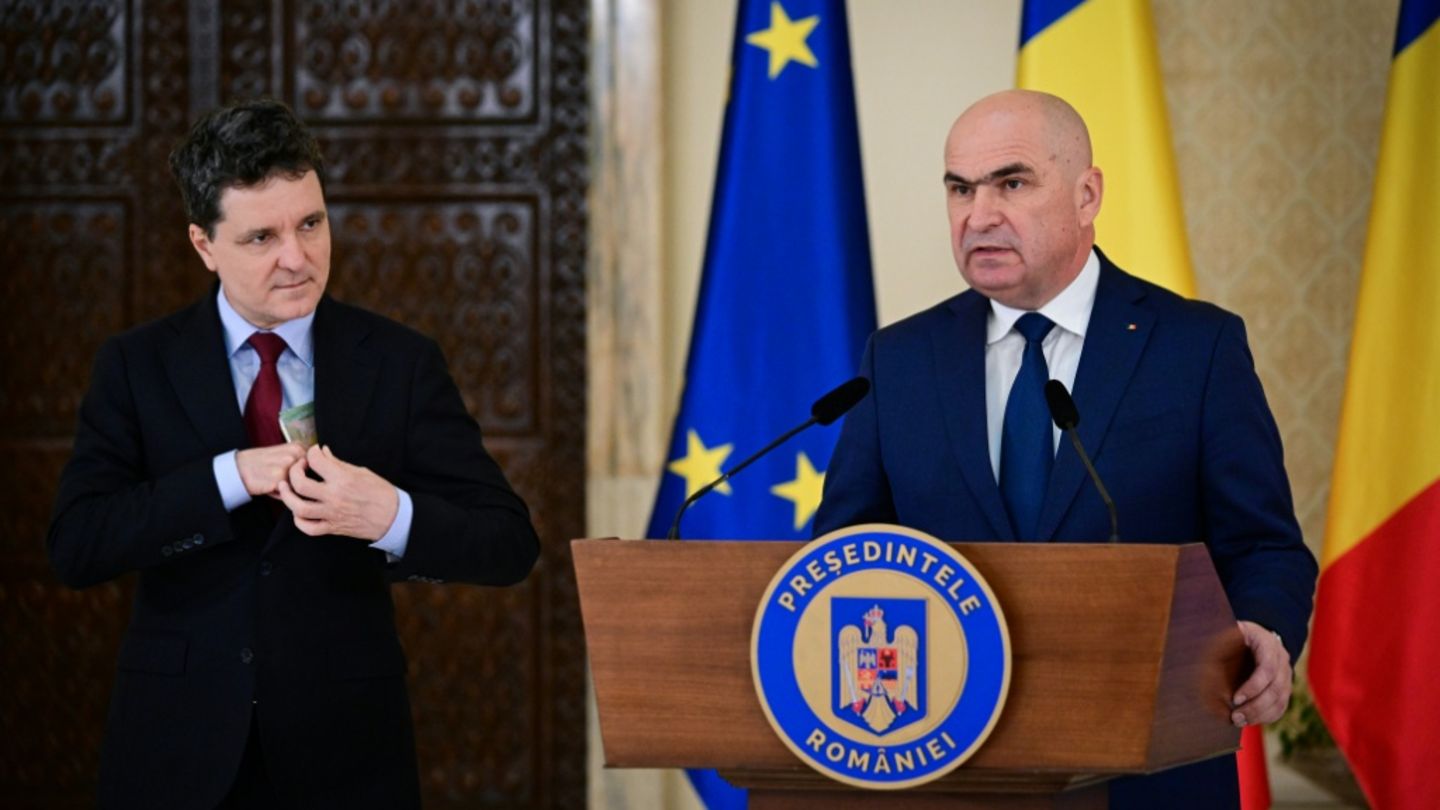 Präsident Dan (l.) und Bolojan