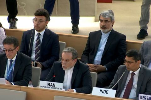 Irans Außenminister Abbas Araghtschi in Genf