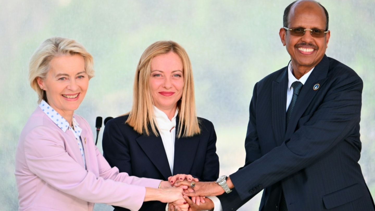 Von der Leyen, Meloni & Youssouf (v.l.n.r.)