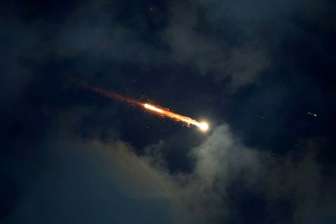 Iranischer Raketenangriff über dem israelischen Netanja