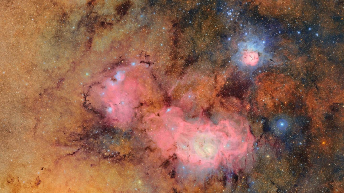 Aufnahme des Trifid- und des Lagunennebels