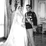 Grace Kelly bei ihrer Hochzeit mit Fürst Rainier von Monaco