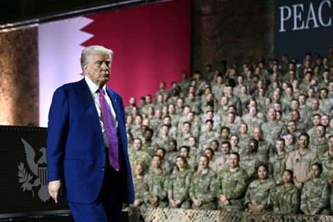 Trump bei US-Stützpunkt Al-Udeid in Katar Mitte Mai