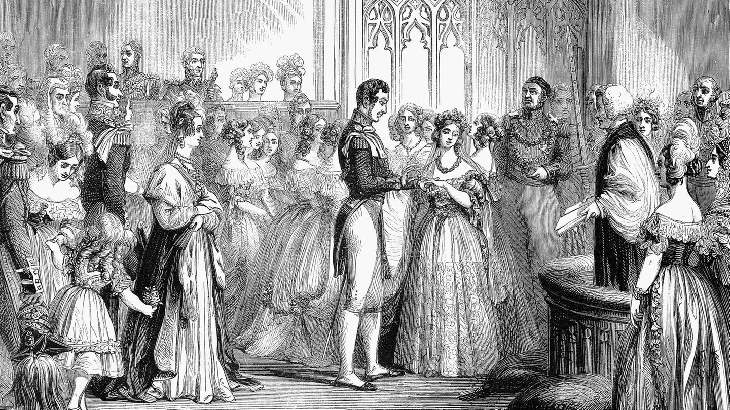 Hochzeitskleid von Queen Victoria mit Prinz Albert von Sachsen-Coburg und Gotha, 1840