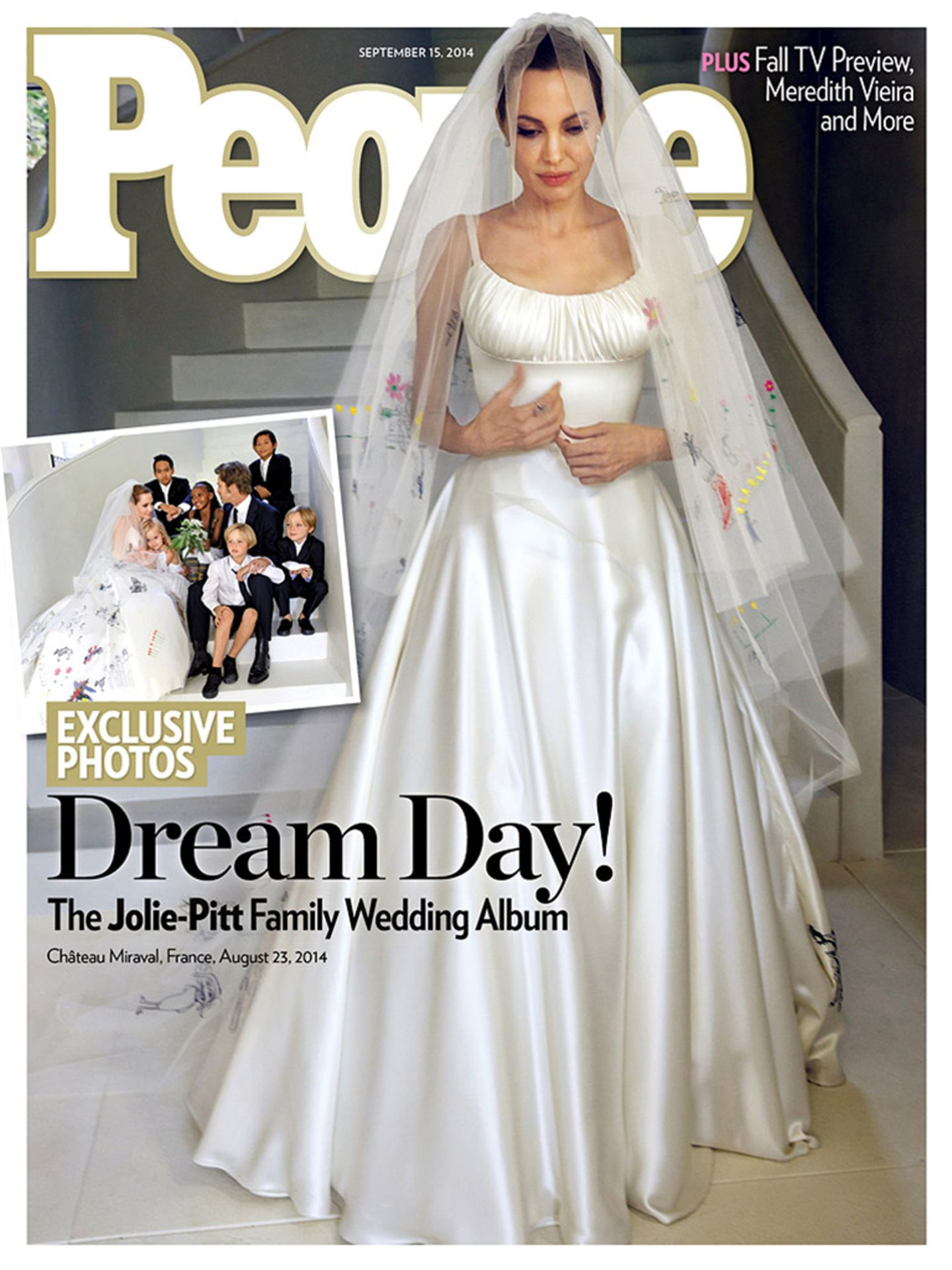 Thema Hochzeitskleid: Das Cover des "People"- Magazines September 2014 mit Angelina Jolie Thema Hochzeitskleid: Das Cover des "People"- Magazines September 2014 mit Angelina Jolie
