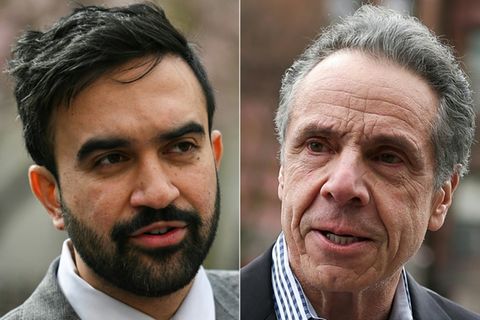 Zohran Mamdani (link) und Andrew Cuomo