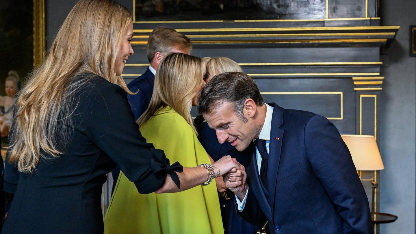 Princess Amalia of the Netherlands: Hand kiss of Macron, chat with Trump