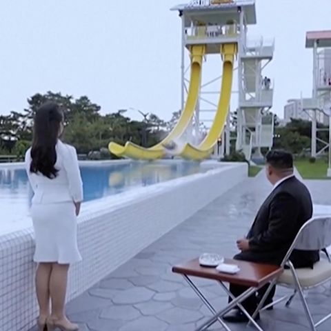 Kim Jong Un and daughter let rocket slides test