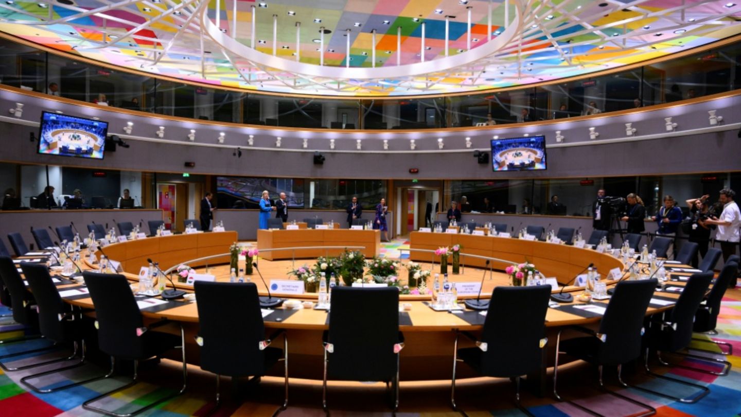 Konferenzraum im Europäischen Rat am Donnerstag