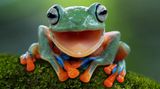 Ein gähnender Frosch