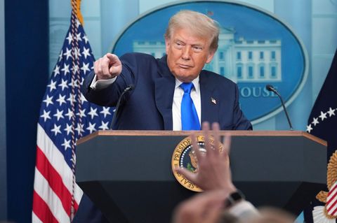 Präsident Donald Trump bei einer Pressekonferenz im Weißen Haus