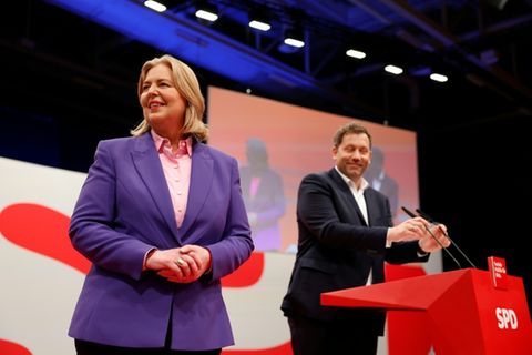 Bas und Klingbeil bei Parteitag in Berlin
