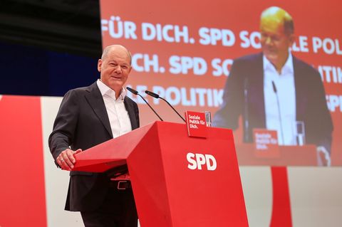 Der frühere Bundeskanzler Olaf Scholz auf dem SPD-Bundesparteitag in Berlin