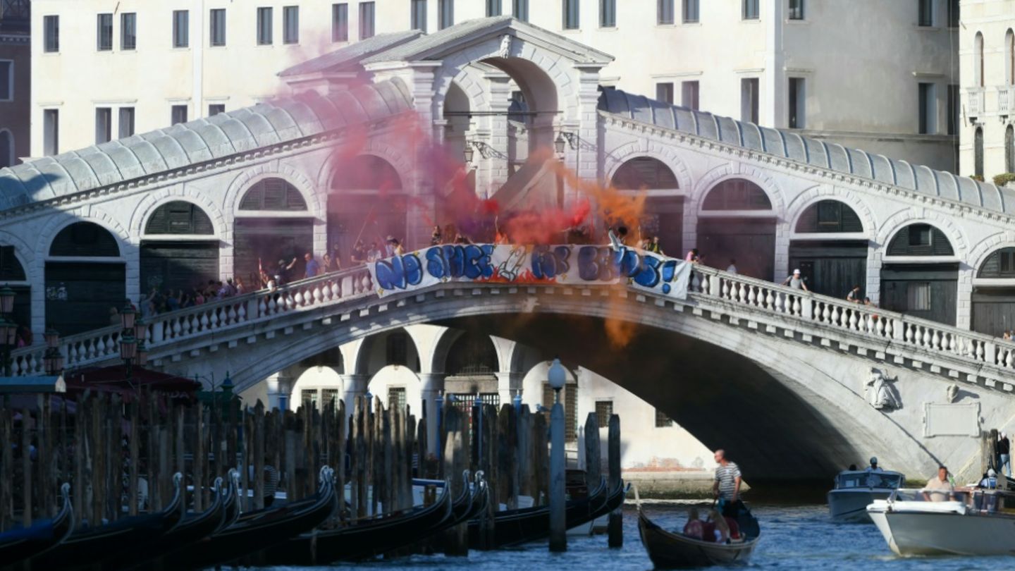 Protest auf der Rialtobrücke