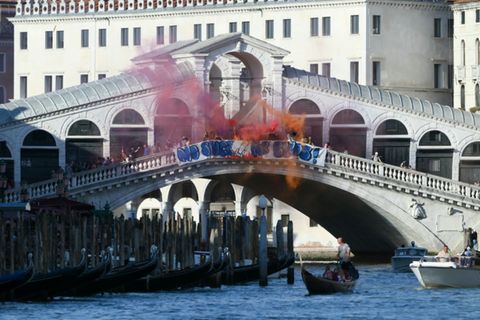 Protest auf der Rialtobrücke