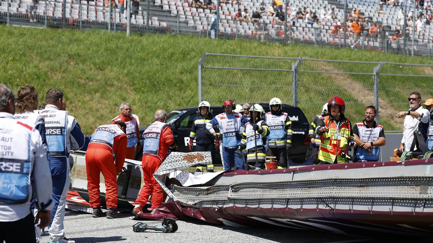 Das Metallbanner krachte zwischen den Formel-1-Rennen auf den Red-Bull-Ring in Spielberg