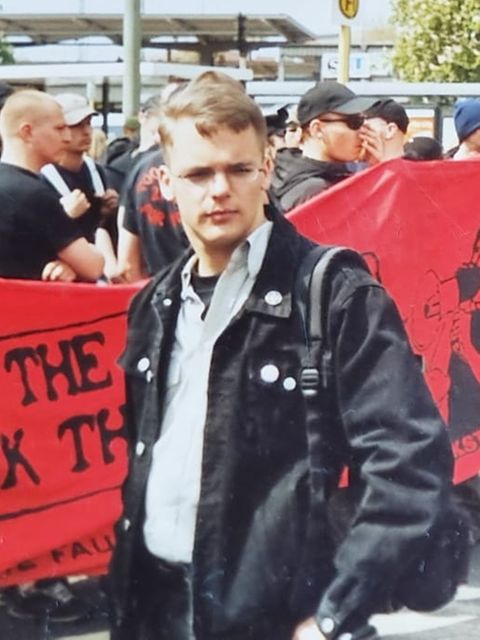 Axel Reitz bei einer Demo von Rechtsextremisten in Berlin