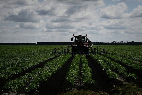 Traktor auf einem Feld