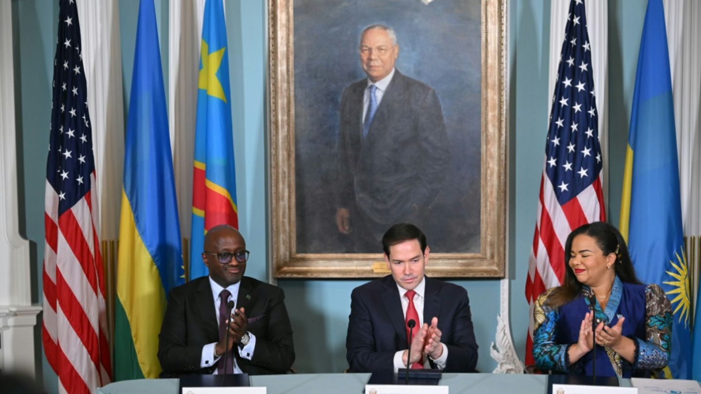 Außenminister Ruandas, der USA und der DR Kongo