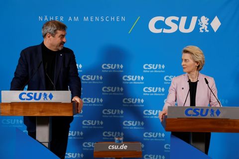 Söder und von der Leyen im Februar in München