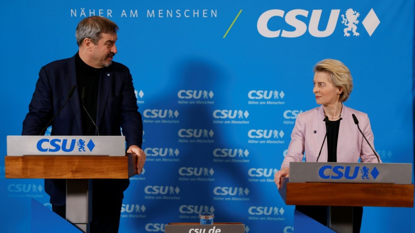 Söder und von der Leyen im Februar in München